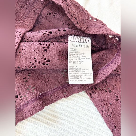 Urban Outfitters Pins and Needles Purple Lace Scoop Neck Top - Picture 10 of 14
